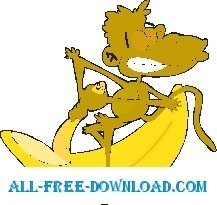 free vector Monkey with Large Banana 3