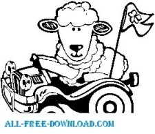 free vector Lamb in Car
