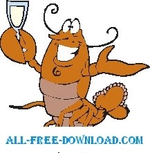 free vector Lobster Drinking 2