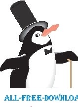 free vector Penguin in Top Hat
