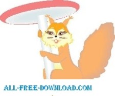 free vector Squirrel with Mushroom