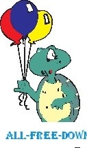 free vector Turtle with Balloons