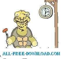 free vector Tortoise with Flower