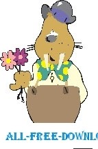 free vector Walrus with Flowers