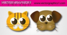 free vector Cute Dog and Cat Vector Graphics