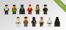 free vector 12 Lego Characters in Pixel Art Style