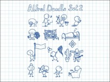 free vector 
								Alfred Doodle Set 2							