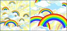 free vector Lovely rainbow vector illustrations material