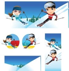 free vector Snow boarding vector 10