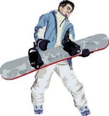 free vector Snow boarding vector 3