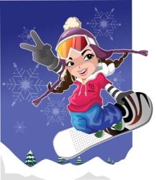 free vector Snow boarding vector 13