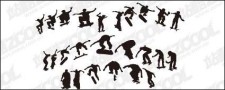 free vector Skateboarding figure silhouettes vector