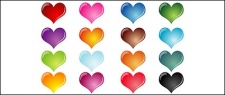 free vector Colorful heart-shaped crystal effect