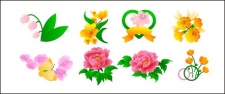 free vector Peony flowers, roses, tulips and other flowers