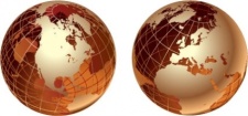 free vector Golden transparent globes