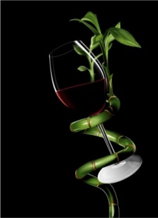 free vector Plant swirls a glass of wine