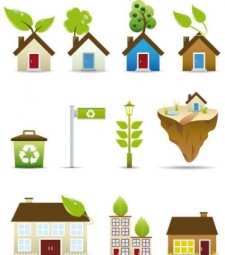 free vector Green House Icons