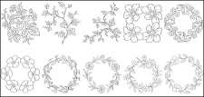 free vector Flower type of line drawing vector diagram-6