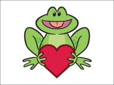 free vector Cute Frog Holding a Heart