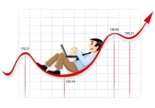 free vector Businessman working on the currency chart line
