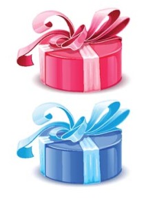 free vector Blue and pink gift boxes