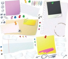 free vector Notes papers and Thumbtack vector