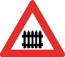 free vector Train crossing sign