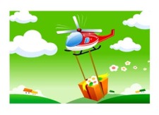 free vector Helicopter with Present