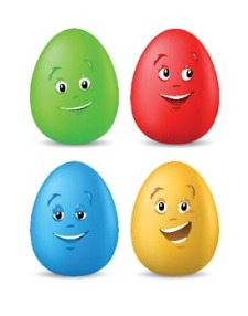 free vector Funny coloured easter eggs