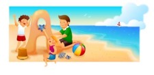 free vector Childs Playing Sand on the sea