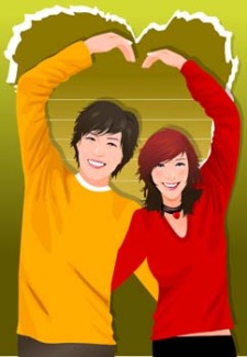 free vector Couple in love 21