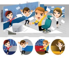 free vector People and computer vector 1