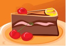 free vector Cake and cherry 1