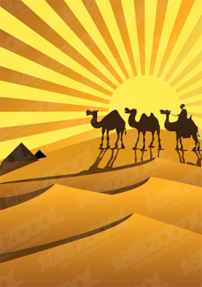 free vector Golden Desert Camel Silhouette Vector Golden Vector