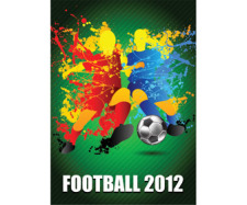 free vector Football Players Splash With A Soccer Ball Vector Art Background Champion