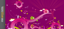 free vector Abstract Pink and Purple Vectors in the Sky