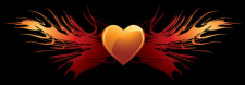 free vector EPS vector flaming heart wings