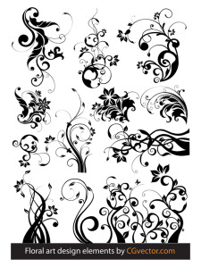 free vector Floral art design elements