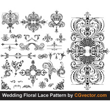 free vector Wedding Floral Lace Pattern