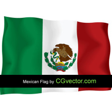 free vector Mexico Independence Day flying flag