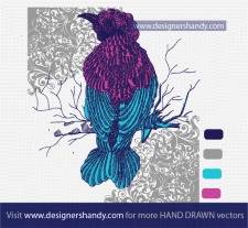 free vector Hand Drawn Decorative Bird