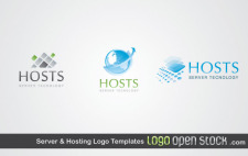 free vector Server and Hosting Logo Templates