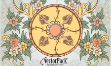 free vector Shield and Floral Vector Element