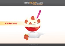 free vector Strawberry Cup Vector
