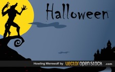 free vector Halloween - Howling WereWolf