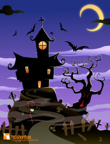 free vector Free Spooky House Vector Art
