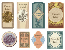 free vector Vintage Floral Vector Labels