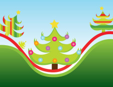 free vector Christmas Tree Scene