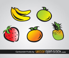 free vector Cartoonish Fruits Vector