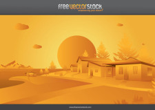 free vector Orange landscape